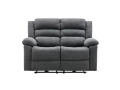 Canapé 2 Places Relax électrique En Tissu Gris BUROLO -Canapé Soldes Boutique canape 18877969