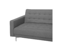 Canapé Angle Gauche Convertible En Tissu Gris Clair 5 Places Avec Pouf ABERDEEN -Canapé Soldes Boutique canape 19122645