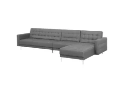 Canapé Angle Gauche Convertible En Tissu Gris Clair 5 Places ABERDEEN -Canapé Soldes Boutique canape 19122657