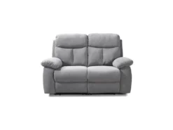 Canapé 2 Places Dont 2 Places Relax Manuel - Tissu Gris - L 154 X P 94 X H 101 Cm - BELEM