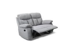 Canapé 2 Places Dont 2 Places Relax Manuel - Tissu Gris - L 154 X P 94 X H 101 Cm - BELEM -Canapé Soldes Boutique canape 19133149