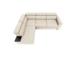 Canapé D'angle Convertible Réversible 4-5 Places KELIO - Tissu Beige - Coffre De Rangement - L 245 X P 184 X H 77 Cm -Canapé Soldes Boutique canape 19145417