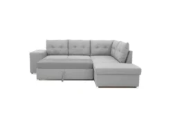 Canapé D'angle Convertible Réversible 4-5 Places MITCHELL - Tissu Gris - Coffre De Rangement - L 245 X P 205 X H 93 Cm -Canapé Soldes Boutique canape 19145427