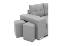 Canapé D'angle Convertible Réversible 4-5 Places MITCHELL - Tissu Gris - Coffre De Rangement - L 245 X P 205 X H 93 Cm -Canapé Soldes Boutique canape 19145429