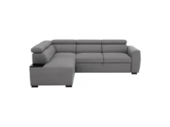 Canapé D'angle Convertible Panoramique 4 Places KELIO - Tissu Malmo Souris - L 245 X P 184 X H 77 Cm