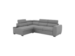 Canapé D'angle Convertible Panoramique 4 Places KELIO - Tissu Malmo Souris - L 245 X P 184 X H 77 Cm -Canapé Soldes Boutique canape 19145435