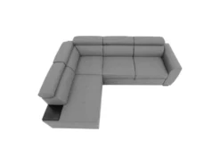 Canapé D'angle Convertible Panoramique 4 Places KELIO - Tissu Malmo Souris - L 245 X P 184 X H 77 Cm -Canapé Soldes Boutique canape 19145439