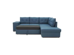 Canapé D'angle Convertible Réversible 4-5 Places MITCHELL - Tissu Bleu - Coffre De Rangement - L 245 X P 205 X H 93 Cm -Canapé Soldes Boutique canape 19145447