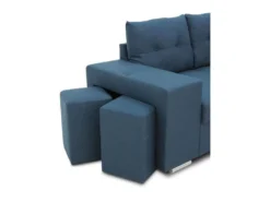 Canapé D'angle Convertible Réversible 4-5 Places MITCHELL - Tissu Bleu - Coffre De Rangement - L 245 X P 205 X H 93 Cm -Canapé Soldes Boutique canape 19145449