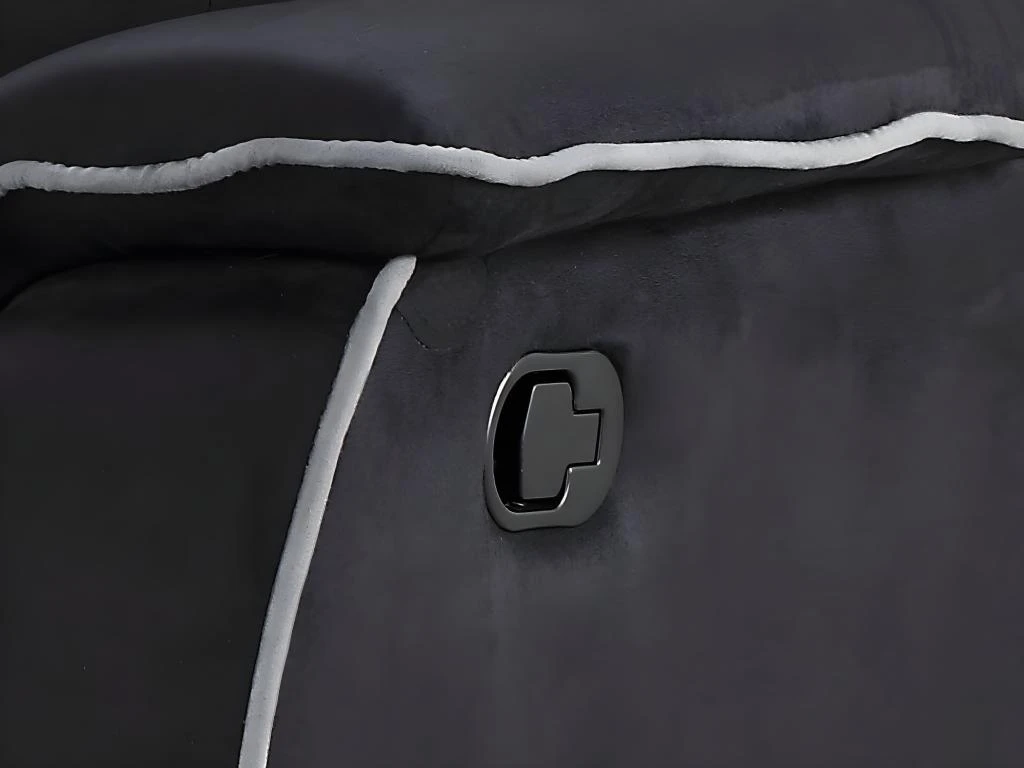 Canapé 3 Places Relax En Microfibre HERNANI - Noir 6 Canapé 3 Places Relax En Microfibre HERNANI - Noir – Image 6