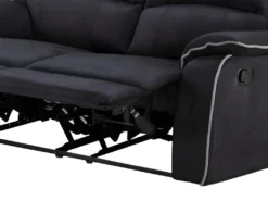 Canapé 2 Places Relax En Microfibre HERNANI - Noir -Canapé Soldes Boutique canape 191468