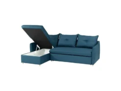 Canapé D'angle Convertible Et Réversible - 4 Places - Tissu Bleu Pétrole - L 238 X P 160 X H 89 Cm - OSTEN -Canapé Soldes Boutique canape 19161353