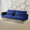 Canapé Clic Clac En Velours "Donia" - 203 X 81 X 83 Cm - 3 Places - Bleu Foncé