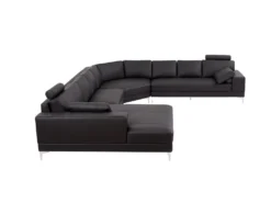 Canapé Panoramique 7 Places Cuir Supérieur DONATELLO II - Marron - Angle Gauche -Canapé Soldes Boutique canape 19370287