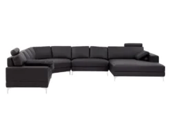 Canapé Panoramique 7 Places Cuir Supérieur DONATELLO II - Marron - Angle Droit -Canapé Soldes Boutique canape 19370751