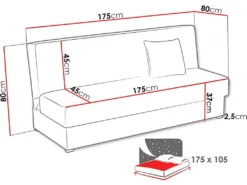 Canapé Clic Clac En Velours Côtelé "Adela" - 3 Places - Beige -Canapé Soldes Boutique canape 19439421