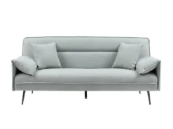 Canapé 3 Places Convertible Clic-clac En Tissu Vert De Gris FUSANO -Canapé Soldes Boutique canape 19451317