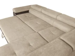 Canapé D'angle Droit Convertible En Tissu Et Simili Beige KERIO II -Canapé Soldes Boutique canape 19461321