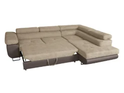 Canapé D'angle Droit Convertible En Tissu Et Simili Beige KERIO II -Canapé Soldes Boutique canape 19461323