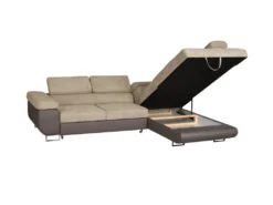 Canapé D'angle Droit Convertible En Tissu Et Simili Beige KERIO II -Canapé Soldes Boutique canape 19461327