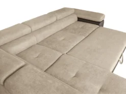 Canapé D'angle Gauche Convertible En Tissu Et Simili Beige KERIO II -Canapé Soldes Boutique canape 19461573