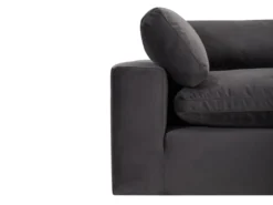 Grand Canapé D'angle Droit En Velours Gris Anthracite AMAURY -Canapé Soldes Boutique canape 19466163