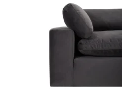 Canapé D'angle Droit En Velours Gris Anthracite AMAURY -Canapé Soldes Boutique canape 19467045