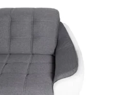 Canapé D'angle Gauche Convertible En Tissu Et Simili Gris Et Blanc FAREZ III 17 Canapé D'angle Gauche Convertible En Tissu Et Simili Gris Et Blanc FAREZ III -Canapé Soldes Boutique canape 19467649