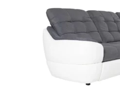 Canapé D'angle Droit Convertible En Tissu Et Simili Gris Et Blanc FAREZ III -Canapé Soldes Boutique canape 19467675