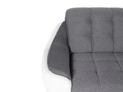 Canapé D'angle Droit Convertible En Tissu Et Simili Gris Et Blanc FAREZ III -Canapé Soldes Boutique canape 19467691