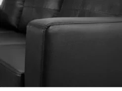 Canapé D'angle Réversible En Simili ACKLEY - Noir -Canapé Soldes Boutique canape 194853