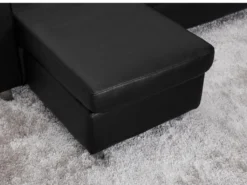 Canapé D'angle Réversible En Simili ACKLEY - Noir -Canapé Soldes Boutique canape 194854