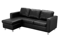 Canapé D'angle Réversible En Simili ACKLEY - Noir -Canapé Soldes Boutique canape 194857