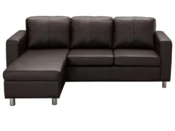 Canapé D'angle Réversible En Simili ACKLEY - Marron 14 Canapé D'angle Réversible En Simili ACKLEY - Marron -Canapé Soldes Boutique canape 194859