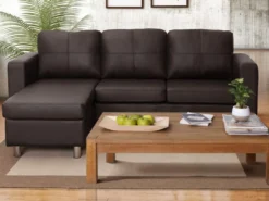 Canapé D'angle Réversible En Simili ACKLEY - Marron 13 Canapé D'angle Réversible En Simili ACKLEY - Marron -Canapé Soldes Boutique canape 194860