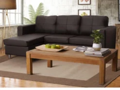 Canapé D'angle Réversible En Simili ACKLEY - Marron