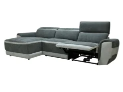 Canapé D'angle Gauche Relax électrique En Tissu Gris Foncé ORIETTO -Canapé Soldes Boutique canape 19565625