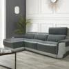 Canapé D'angle Gauche Relax électrique En Tissu Gris Foncé ORIETTO