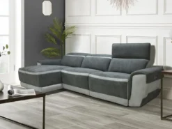 Canapé D'angle Gauche Relax électrique En Tissu Gris Foncé ORIETTO -Canapé Soldes Boutique canape 19565669
