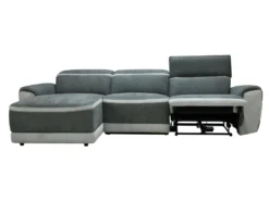 Canapé D'angle Gauche Relax électrique En Tissu Gris Foncé ORIETTO -Canapé Soldes Boutique canape 19565683