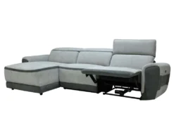 Canapé D'angle Gauche Relax électrique En Tissu Gris Clair ORIETTO -Canapé Soldes Boutique canape 19566387