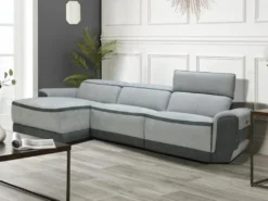 Canapé D'angle Gauche Relax électrique En Tissu Gris Clair ORIETTO -Canapé Soldes Boutique canape 19566437
