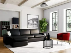 Canapé D'angle Convertible Express En Cuir BEVIS - Noir - Angle Gauche 19 Canapé D'angle Convertible Express En Cuir BEVIS - Noir - Angle Gauche -Canapé Soldes Boutique canape 19575137