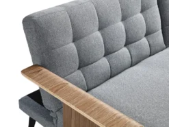 Canapé 3 Places Convertible Clic-clac En Tissu Gris NINANDRO -Canapé Soldes Boutique canape 19576551