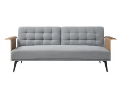 Canapé 3 Places Convertible Clic-clac En Tissu Gris NINANDRO -Canapé Soldes Boutique canape 19576557