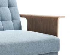 Canapé 3 Places Convertible Clic-clac En Tissu Bleu NINANDRO 13 Canapé 3 Places Convertible Clic-clac En Tissu Bleu NINANDRO -Canapé Soldes Boutique canape 19576567