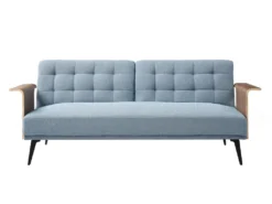 Canapé 3 Places Convertible Clic-clac En Tissu Bleu NINANDRO 10 Canapé 3 Places Convertible Clic-clac En Tissu Bleu NINANDRO -Canapé Soldes Boutique canape 19576569