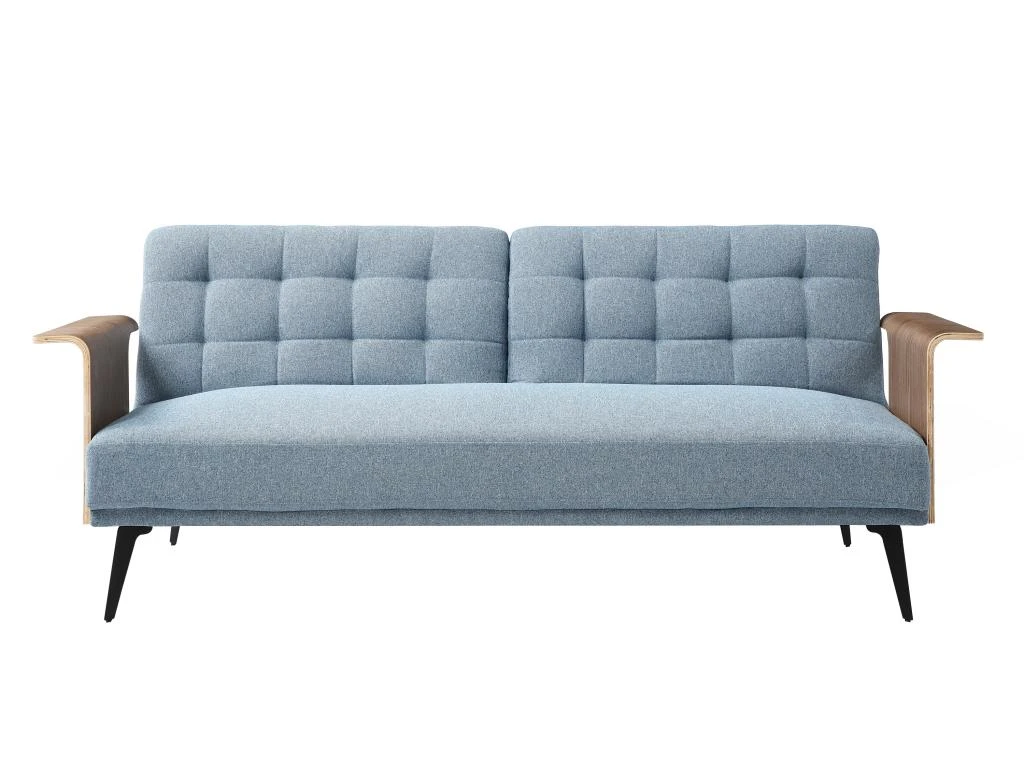 Canapé 3 Places Convertible Clic-clac En Tissu Bleu NINANDRO 3 Canapé 3 Places Convertible Clic-clac En Tissu Bleu NINANDRO – Image 3