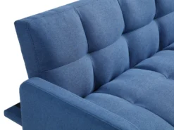 Canapé 3 Places Convertible En Tissu Bleu ROREMA -Canapé Soldes Boutique canape 19577173