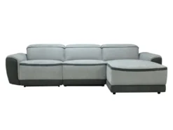 Canapé D'angle Droit Relax électrique En Tissu Gris Clair ORIETTO -Canapé Soldes Boutique canape 19584881